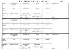 Ameliyat Kayıt Defteri 001 - 200 Numaralı