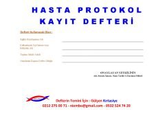 Hasta Protokol Kayıt Defteri 001 - 400 Numaralı