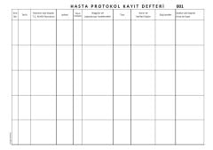 Hasta Protokol Kayıt Defteri 001 - 400 Numaralı