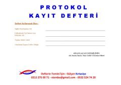 Protokol Kayıt Defteri 001 - 400 Numaralı