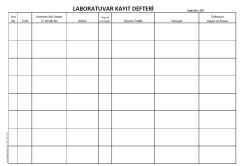 Laboratuvar Kayıt Defteri 001 - 400 Numaralı