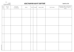 Adli Rapor Kayıt Defteri 001 - 200 Numaralı