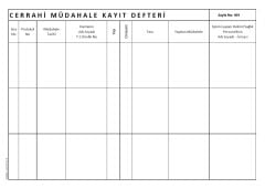 Cerrahi Müdahale Kayıt Defteri 001 - 200 Numaralı