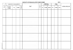 Gelen Evrak Kayıt Defteri 001 - 200 Numaralı