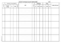 Gelen Evrak Kayıt Defteri 001 - 200 Numaralı
