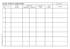 İlaç Kayıt Defteri 001 - 200 Numaralı