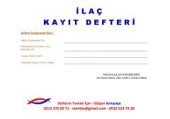 İlaç Kayıt Defteri 001 - 200 Numaralı