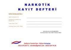 Narkotik Kayıt Defteri 001 - 200 Numaralı
