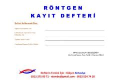 Röntgen Kayıt Defteri 001 - 200 Numaralı