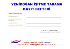 Yenidoğan İşitme Tarama Kayıt Defteri 001 - 200 Numaralı