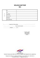 Röleve Defteri 01 - 50 Numaralı Otokopili